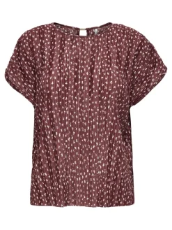 Only Blusen*ONLELEMA S/S O-NECK TOP BOX JRS Apple Butter