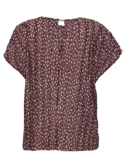 Only Blusen*ONLELEMA S/S O-NECK TOP BOX JRS Apple Butter