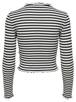 Only Shirts*ONLELLA L/S WRAP FRILL TOP JRS black2