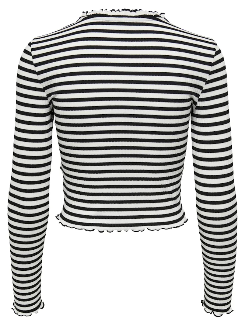 Only Shirts*ONLELLA L/S WRAP FRILL TOP JRS black2