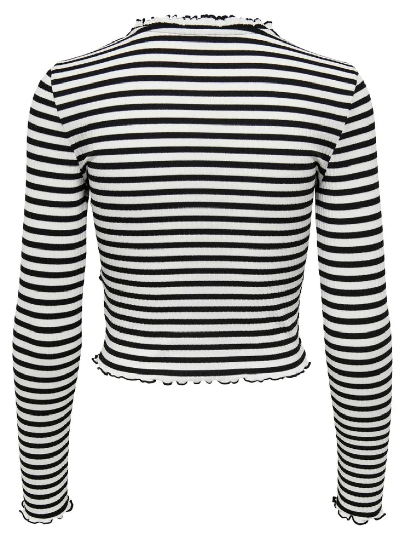 Only Shirts*ONLELLA L/S WRAP FRILL TOP JRS black2