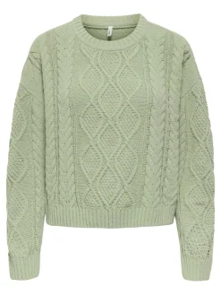Only Pullover & Sweatshirts*ONLELLY LIFE LS CABLE O-NECK CC KNT desert sage
