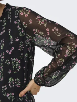 Only Kleider*ONLEMILIE LIFE L/S SHORT DRESS WVN Black