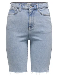 Only Shorts*ONLEMILY HW LONG DNM SHORTS CRO741 NOOS Light Blue Denim
