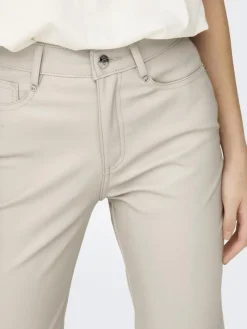 Only Hosen*ONLEMILY HW ST ANK FAUX LEATHER PNT NOOS Silver Lining