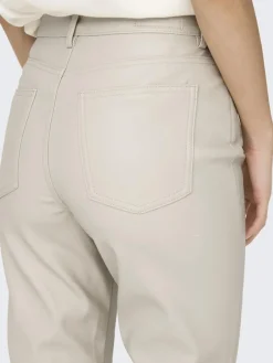 Only Hosen*ONLEMILY HW ST ANK FAUX LEATHER PNT NOOS Silver Lining