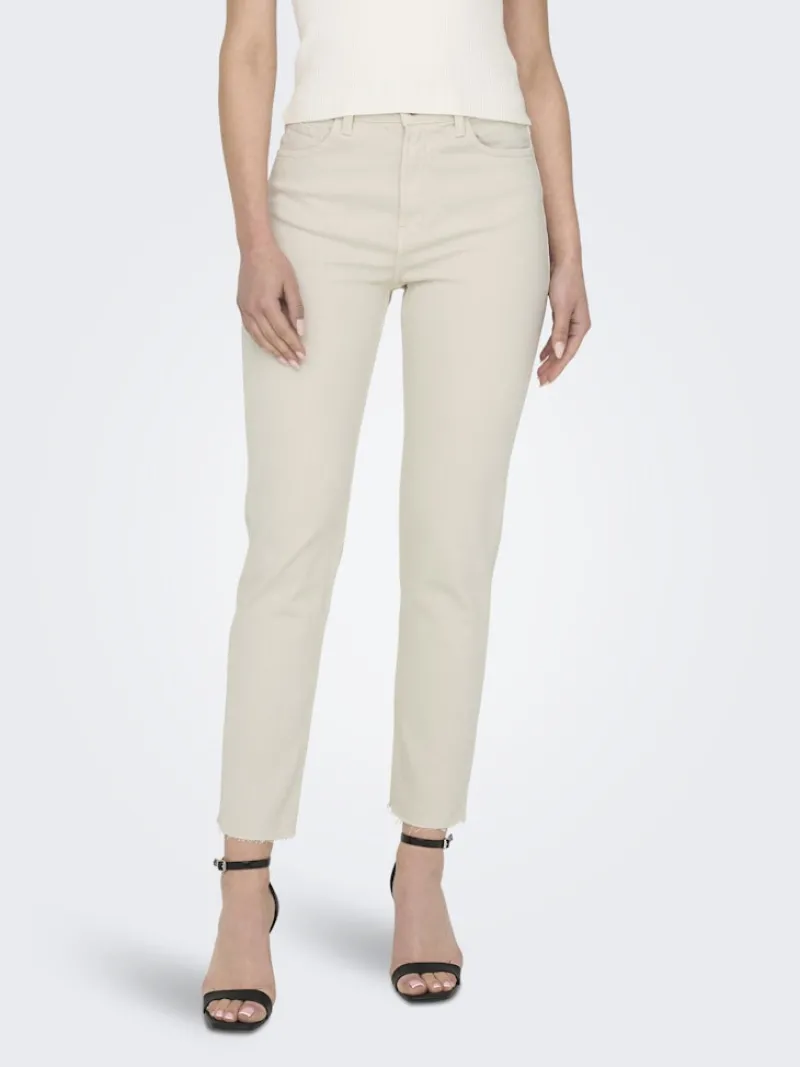 Only Jeans*ONLEMILY HW ST RW CRPANK DNM COL NOOS ecru
