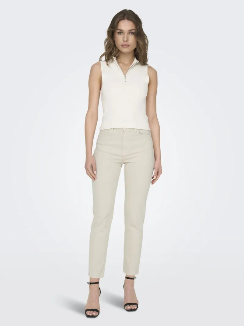 Only Jeans*ONLEMILY HW ST RW CRPANK DNM COL NOOS ecru
