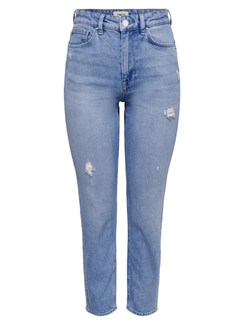 Only Jeans*ONLEMILY HW STR ANK DST DNM REA697 NOOS Light Blue Denim