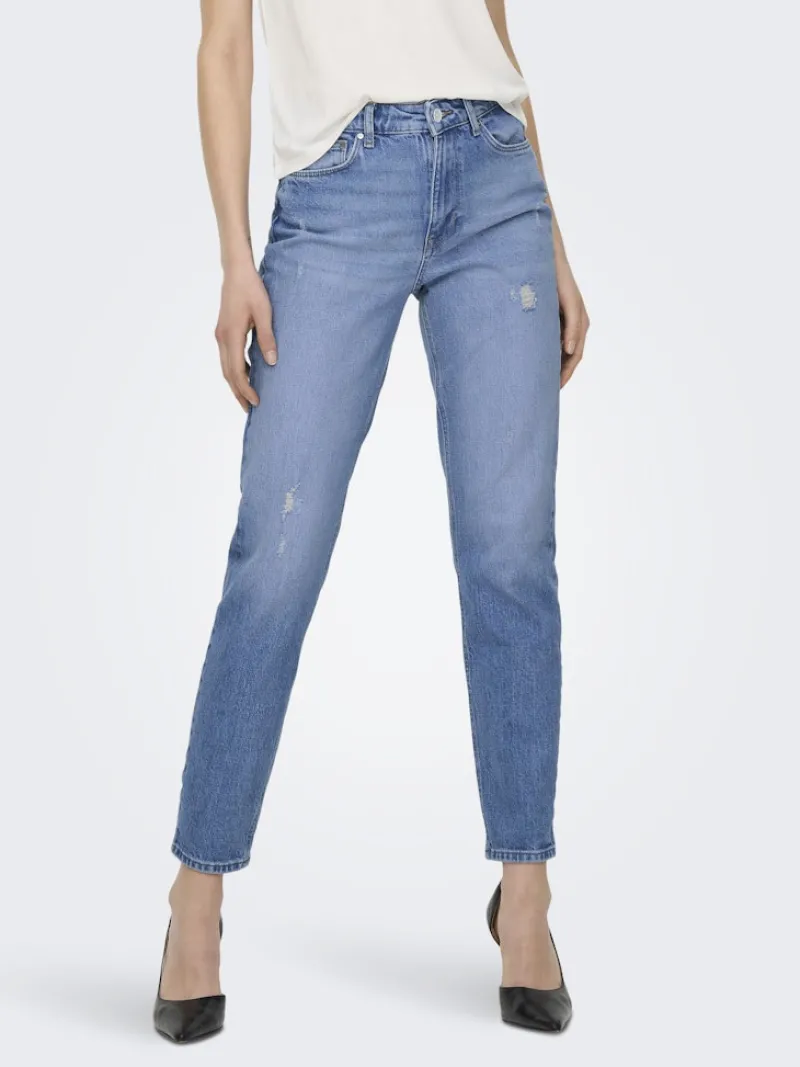 Only Jeans*ONLEMILY HW STR ANK DST DNM REA697 NOOS Light Blue Denim