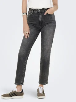 Only Jeans*ONLEMILY STRETCH HW ST ANK CRO614 NOOS Dark Grey Denim