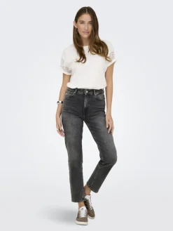 Only Jeans*ONLEMILY STRETCH HW ST ANK CRO614 NOOS Dark Grey Denim