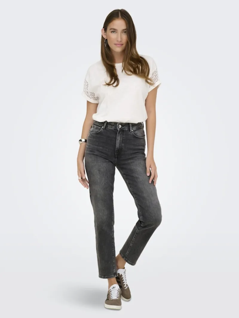 Only Jeans*ONLEMILY STRETCH HW ST ANK CRO614 NOOS Dark Grey Denim