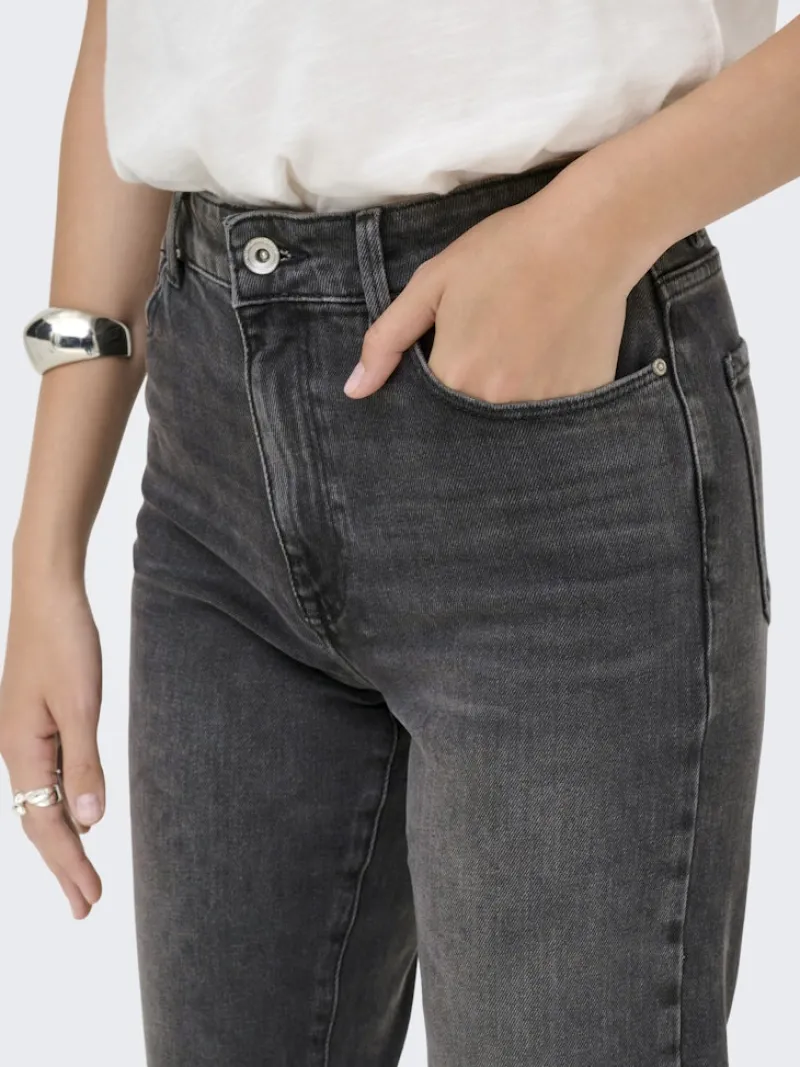 Only Jeans*ONLEMILY STRETCH HW ST ANK CRO614 NOOS Dark Grey Denim