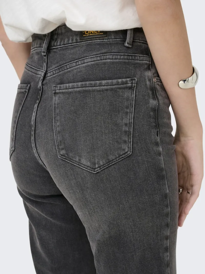 Only Jeans*ONLEMILY STRETCH HW ST ANK CRO614 NOOS Dark Grey Denim