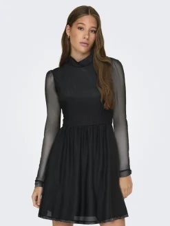 Only Kleider*ONLERICA L/S HIGH NECK DRESS JRS NOOS black1