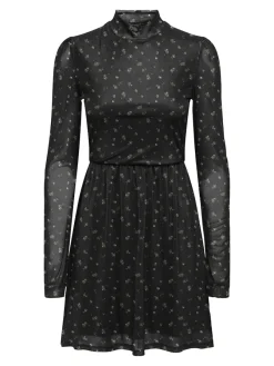 Only Kleider*ONLERICA L/S HIGH NECK DRESS JRS NOOS black2