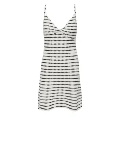 Only Kleider*ONLEVA S/L STRIPE MINI DRESS CS JRS Cloud Dancer