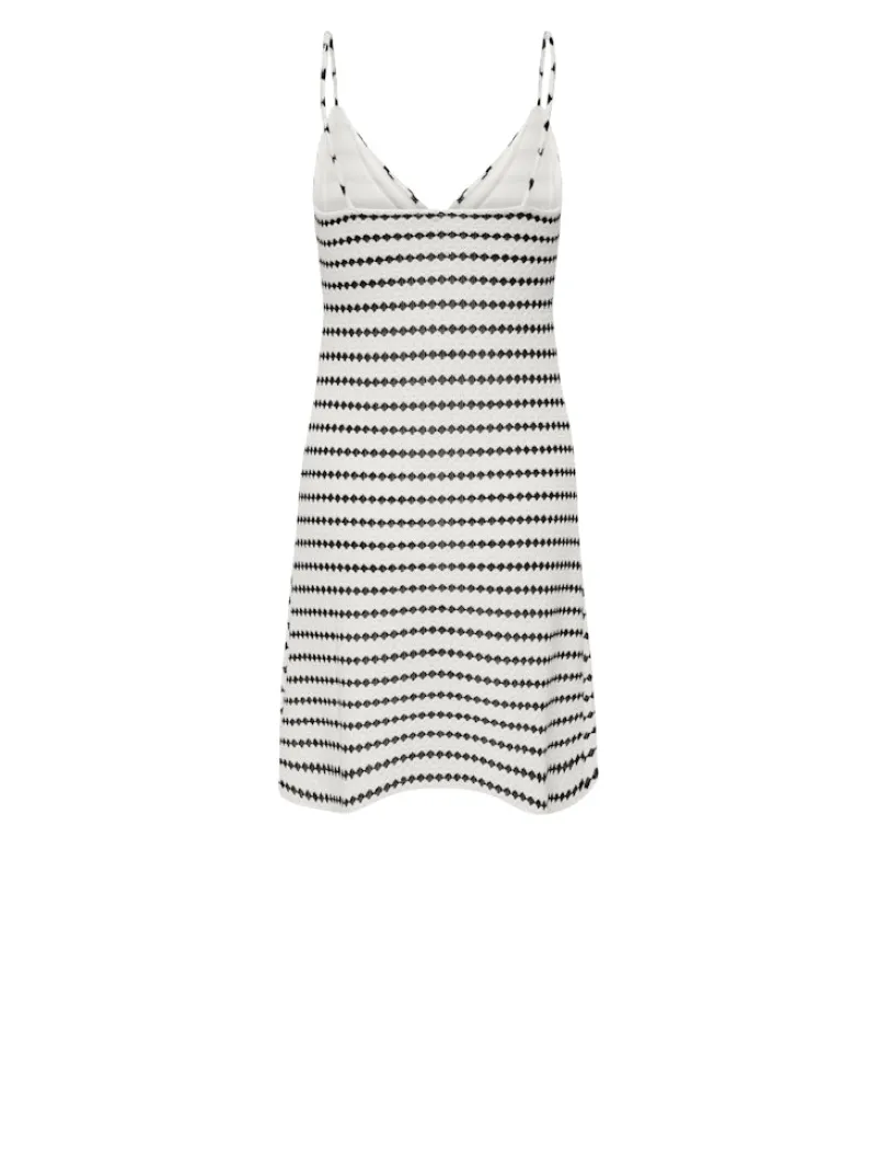 Only Kleider*ONLEVA S/L STRIPE MINI DRESS CS JRS Cloud Dancer