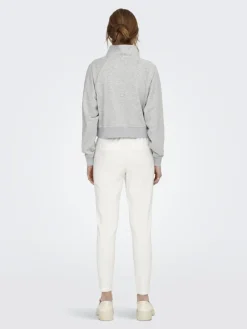 Only Pullover & Sweatshirts*ONLEVERY UNBRUSHED HALF ZIP SWEAT PNT Light Grey Melange