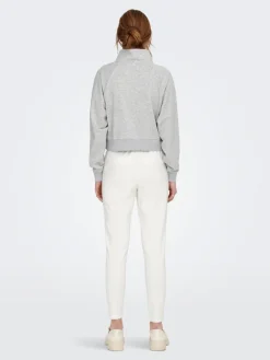 Only Pullover & Sweatshirts*ONLEVERY UNBRUSHED HALF ZIP SWEAT PNT Light Grey Melange