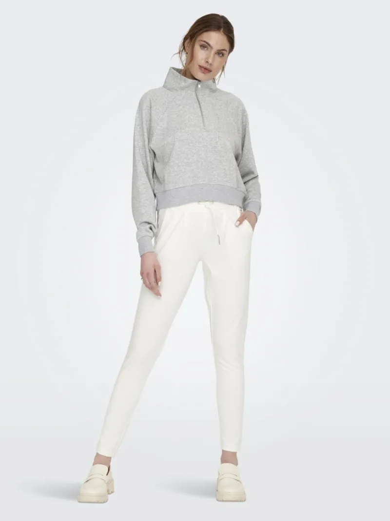 Only Pullover & Sweatshirts*ONLEVERY UNBRUSHED HALF ZIP SWEAT PNT Light Grey Melange