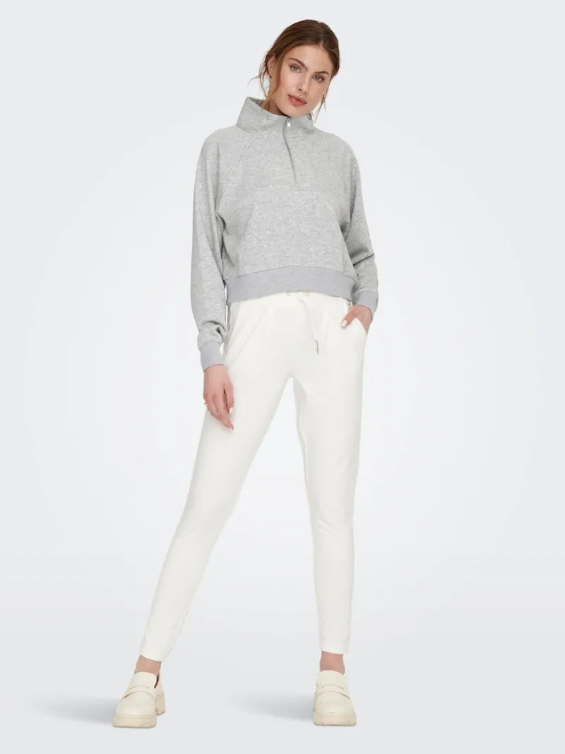 Only Pullover & Sweatshirts*ONLEVERY UNBRUSHED HALF ZIP SWEAT PNT Light Grey Melange