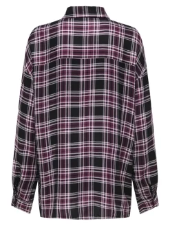 Only Blusen*ONLEVIA CHECK L/S LOOSE SHIRT WVN tawny port