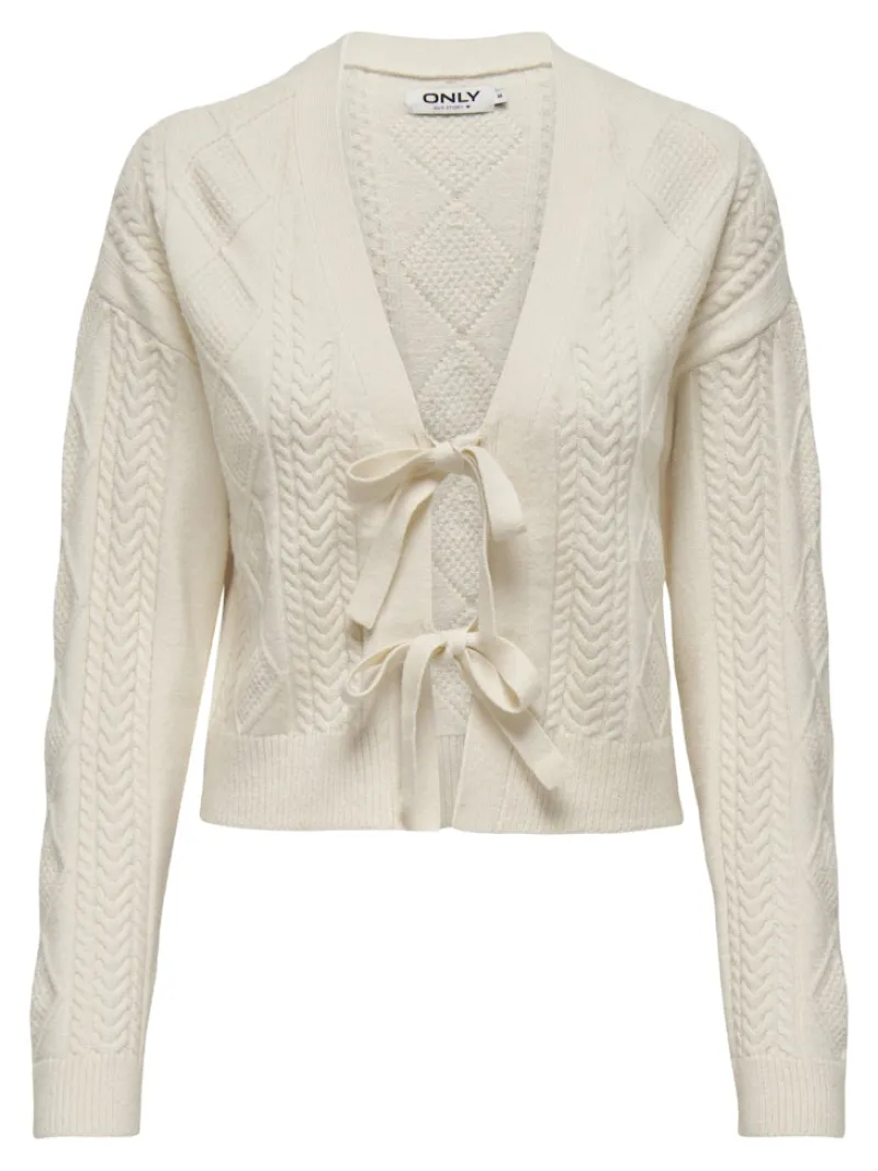 Only Pullover & Sweatshirts*ONLFIA LS STRING CARDIGAN KNT NOOS Whitecap Gray