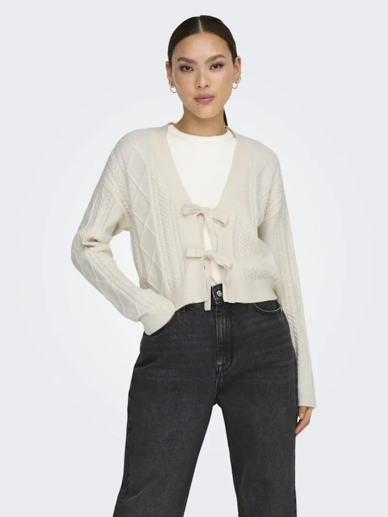 Only Pullover & Sweatshirts*ONLFIA LS STRING CARDIGAN KNT NOOS Whitecap Gray