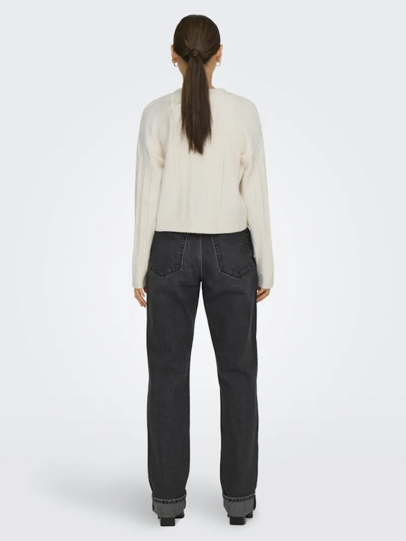 Only Pullover & Sweatshirts*ONLFIA LS STRING CARDIGAN KNT NOOS Whitecap Gray