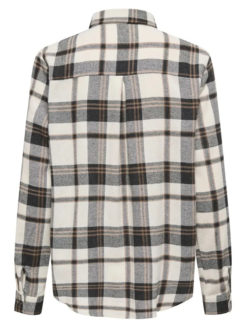 Only Blusen*ONLFIE LS REG CHECK SHIRT WVN CS Black