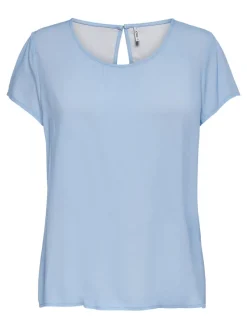 Only Blusen*ONLFIRST ONE LIFE SS SOLID TOP WVN Cashmere Blue