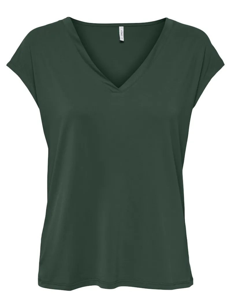 Only Shirts*ONLFREE LIFE S/S MOD.V-NECK TOP JRS NOOS sycamore