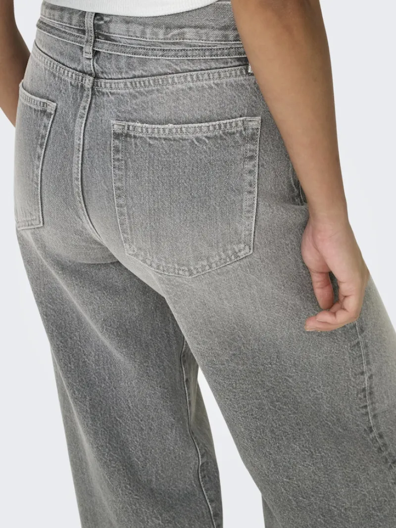 Only Jeans*ONLGIANNA MW STRAIGHT DOT757 DNM NOOS Medium Grey Denim