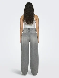 Only Jeans*ONLGIANNA MW STRAIGHT DOT757 DNM NOOS Medium Grey Denim
