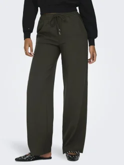 Only Hosen*ONLGINNY HW WIDE PULL-UP PANT OY PNT Black Olive