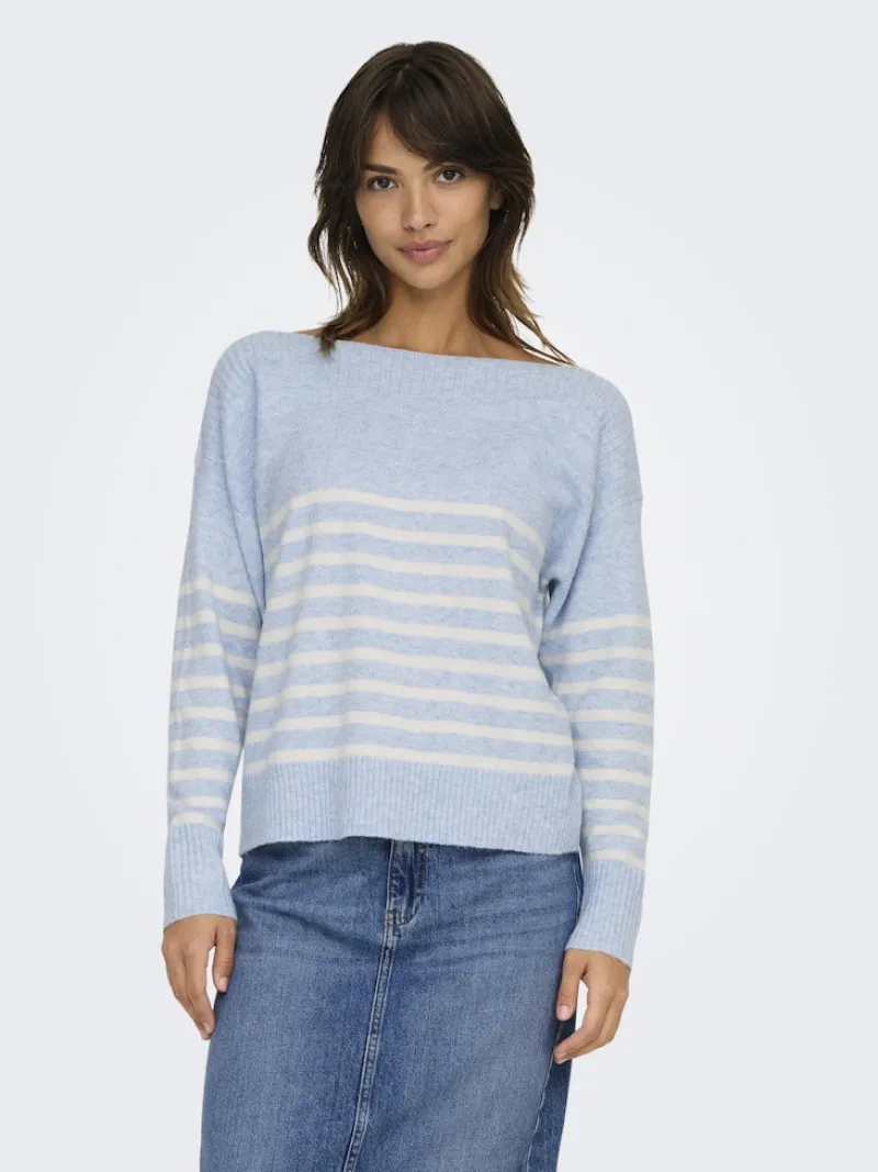 Only Pullover & Sweatshirts*ONLGLORY LIFE LS BOATNECK KNT soft chambray