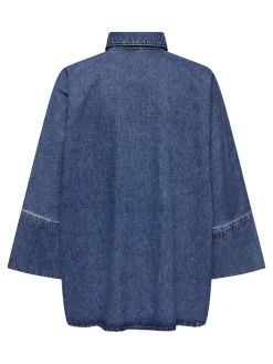 Only Blusen*ONLGRACE 3/4 DNM SHIRT CRO NOOS Medium Blue Denim