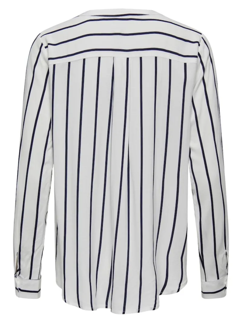 Only Blusen*ONLGUSTA LIFE L/S SHIRT PTM Cloud Dancer-Night sky ocean s