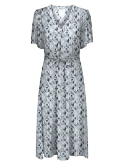 Only Kleider*ONLHALIA LIFE S/S MIDI DRESS WVN NOOS faded denim