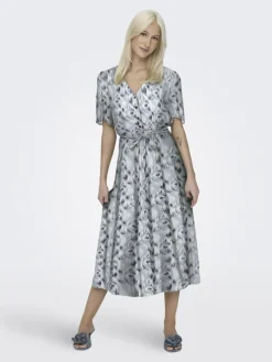 Only Kleider*ONLHALIA LIFE S/S MIDI DRESS WVN NOOS faded denim