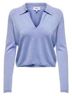 Only Pullover & Sweatshirts*ONLHANNAH LIFE LS POLO NECK KNT Grapemist-Melange