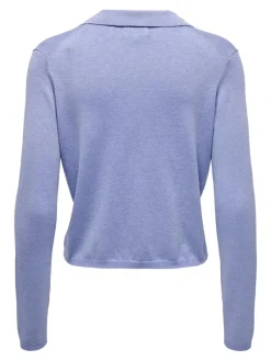 Only Pullover & Sweatshirts*ONLHANNAH LIFE LS POLO NECK KNT Grapemist-Melange