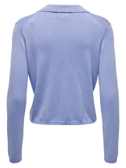 Only Pullover & Sweatshirts*ONLHANNAH LIFE LS POLO NECK KNT Grapemist-Melange