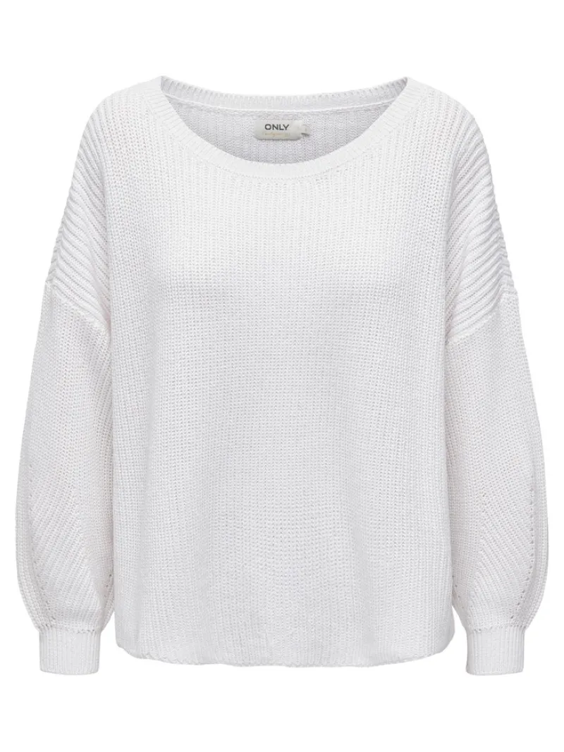 Only Pullover & Sweatshirts*ONLHILDE L/S PULLOVER RP KNT Cloud Dancer