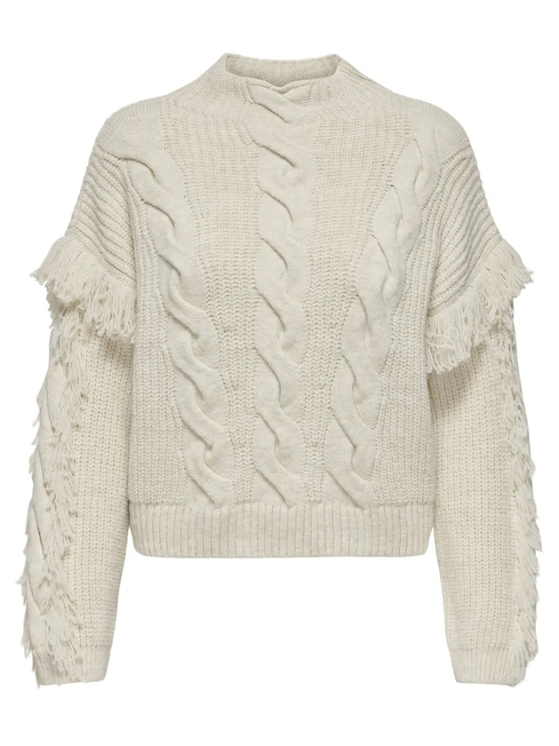Only Pullover & Sweatshirts*ONLHOLLY LS SHORT CABLE HIGH NECK RP KNT birch