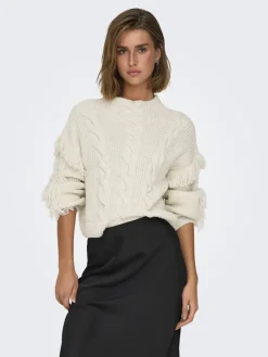 Only Pullover & Sweatshirts*ONLHOLLY LS SHORT CABLE HIGH NECK RP KNT birch