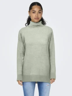 Only Pullover & Sweatshirts*ONLIBI LS LONG ROLLNECK CC KNT smoke green