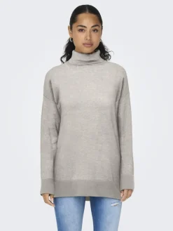 Only Pullover & Sweatshirts*ONLIBI LS LONG ROLLNECK CC KNT weathered teak2